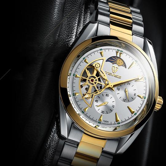 STYLISH MECHANICAL WATCH GOLD MAN