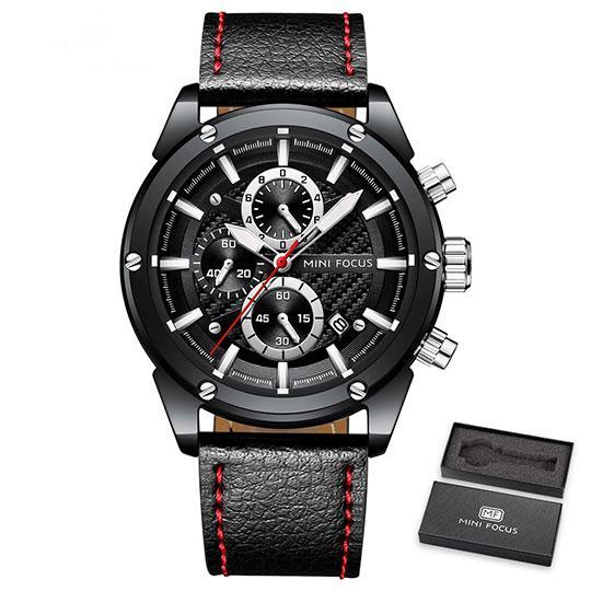 Minifocus Montre homme d'affaires marron Noir